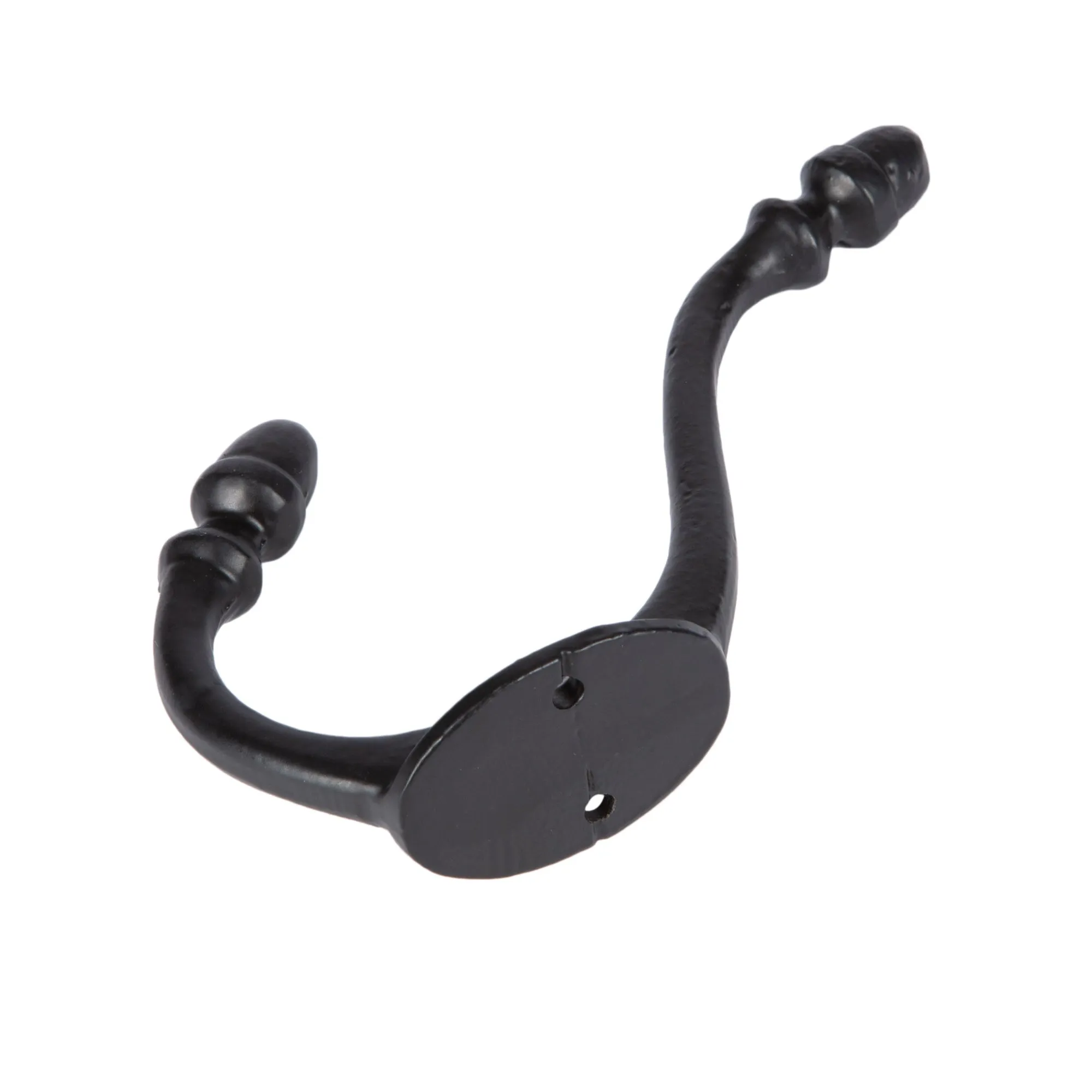 30mm x 135mm Black Antique Deco Hat & Coat Hook - By Hammer & Tongs