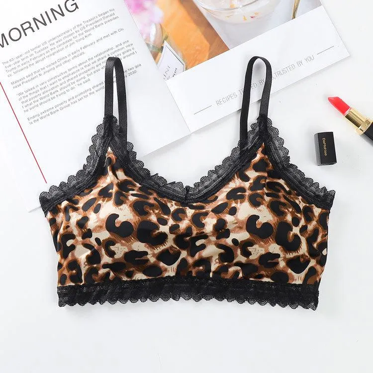 Ladies Sexy Leopard Print Sports Bra Underwire Bra